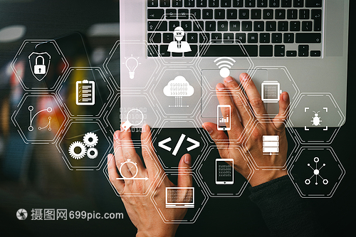 編碼軟件開發(fā)者的工作與擴大現實儀表板計算機圖標有關這些包括系統(tǒng)靈活開發(fā)代碼叉和以反應靈敏的網絡安全進行版本